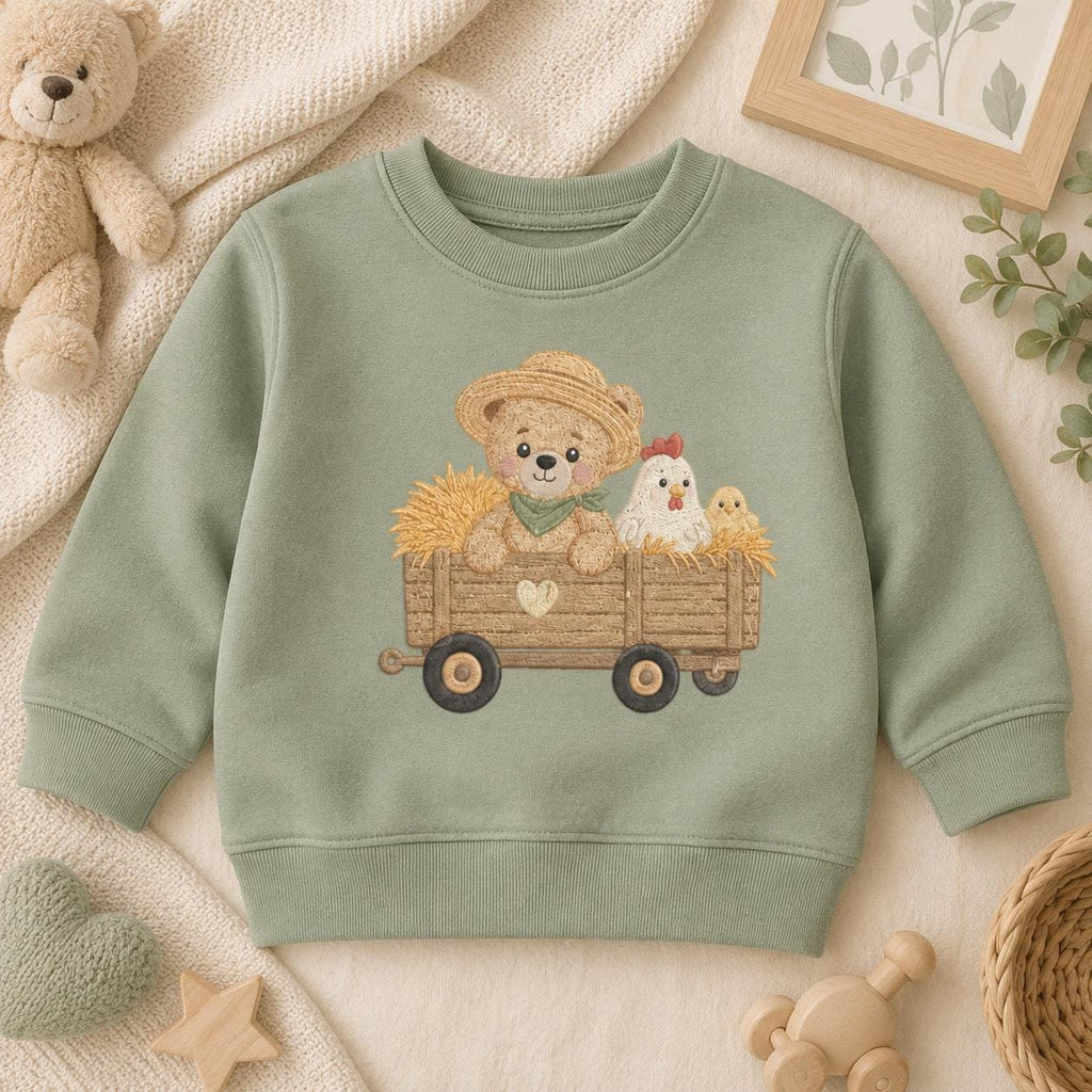 Farm Teddy Bear Embroidery Bundle, Tractor Barn Wagon Apple Machine Embroidery File, Country Nursery Design, 5 sizes, Digital Download - image 4