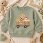 Farm Teddy Bear Embroidery Bundle, Tractor Barn Wagon Apple Machine Embroidery File, Country Nursery Design, 5 sizes, Digital Download - image 4