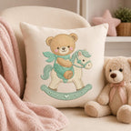 Teddy Bear Rocking Horse Embroidery Design, Cute Baby Bear Nursery Machine Embroidery File, Pastel Kids Decor, 5 sizes, Digital Download - image 6