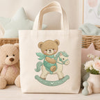 Teddy Bear Rocking Horse Embroidery Design, Cute Baby Bear Nursery Machine Embroidery File, Pastel Kids Decor, 5 sizes, Digital Download - image 4