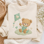 Teddy Bear Kite Embroidery Design, Cute Baby Bear Flying Kite Machine Embroidery File, Nursery Kids Decor, 5 sizes, Digital Download - image 3