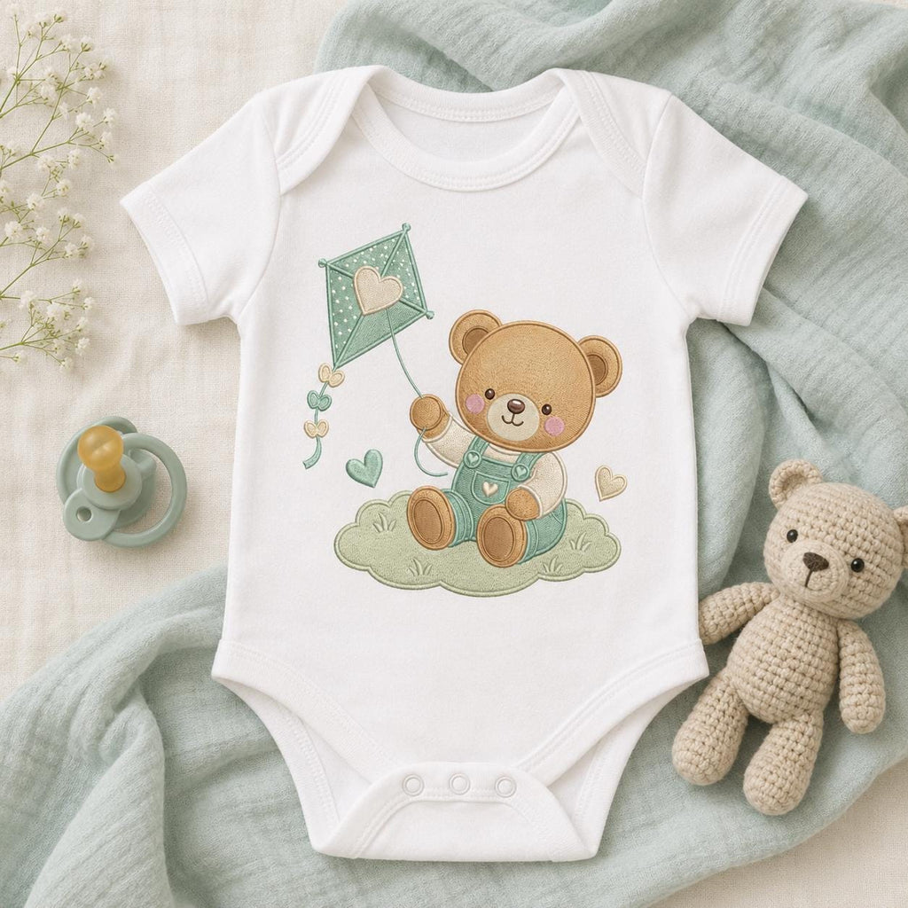Teddy Bear Kite Embroidery Design, Cute Baby Bear Flying Kite Machine Embroidery File, Nursery Kids Decor, 5 sizes, Digital Download - image 4