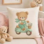 Teddy Bear Scooter Embroidery Design, Cute Baby Bear Riding Vespa Machine Embroidery File, Nursery Kids Decor, 5 sizes, Digital Download - image 6