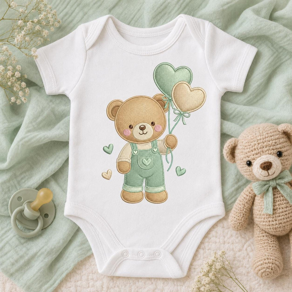 Teddy Bear Heart Balloons Embroidery Design, Cute Baby Bear Machine Embroidery File, Nursery Kids Decor, 5 sizes, Digital Download - image 7