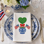 Heart Boxwood Topiary Embroidery Design, Patriotic Chinoiserie Vase Machine File, American Flag 4th of July Bow, 5 sizes, Digital Download - image 7