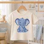 Chinoiserie Elephant Embroidery Design, Blue Safari Animal Machine Embroidery File, Preppy Nursery File, 5 sizes, Digital Download - image 3