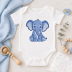 Chinoiserie Elephant Embroidery Design, Blue Safari Animal Machine Embroidery File, Preppy Nursery File, 5 sizes, Digital Download - image 6