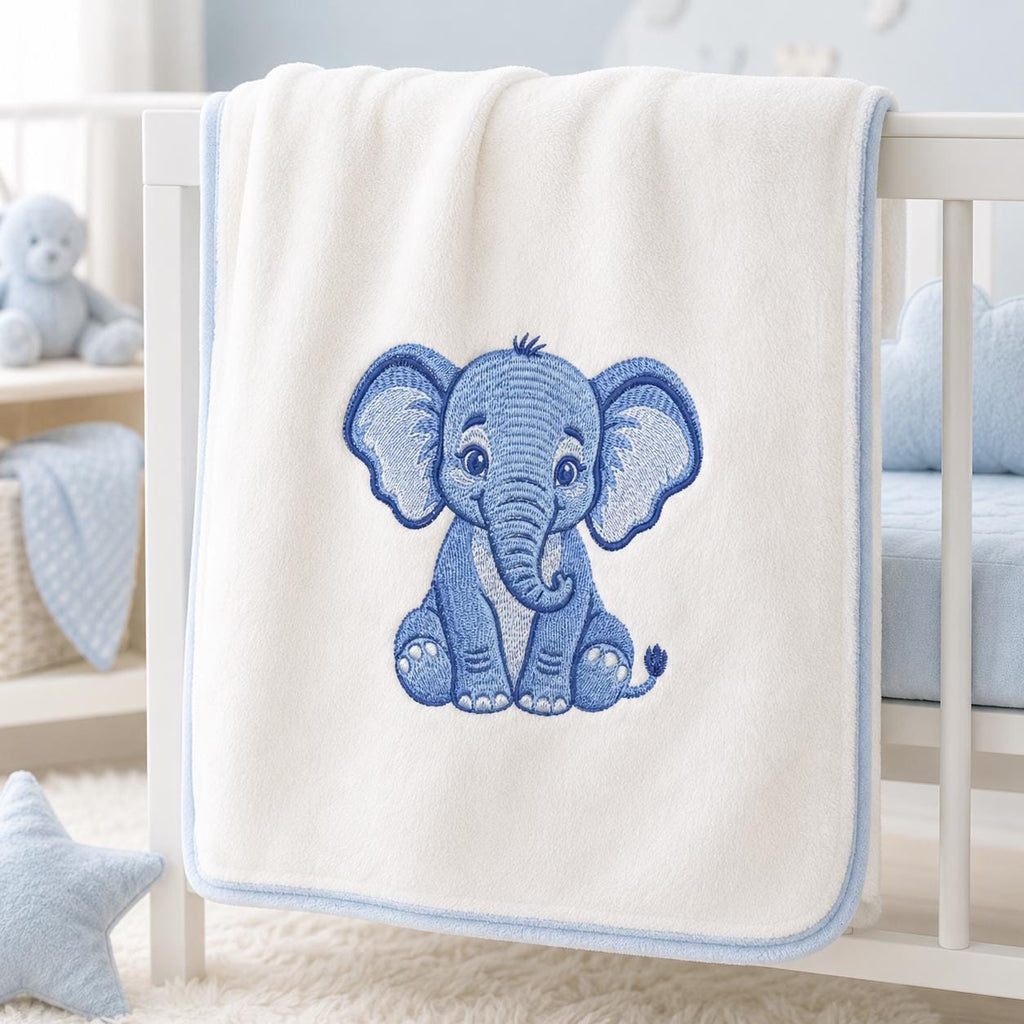 Chinoiserie Elephant Embroidery Design, Blue Safari Animal Machine Embroidery File, Preppy Nursery File, 5 sizes, Digital Download - image 7