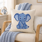Chinoiserie Elephant Embroidery Design, Blue Safari Animal Machine Embroidery File, Preppy Nursery File, 5 sizes, Digital Download - image 5