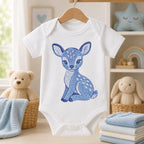 Chinoiserie Deer Embroidery Design, Blue Fawn Woodland Animal Machine Embroidery File, Preppy Nursery File, 5 sizes, Digital Download - image 6