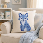 Chinoiserie Fox Embroidery Design, Blue Woodland Animal Machine Embroidery File, Preppy Nursery File, 5 sizes, Digital Download - image 5