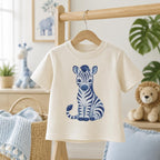 Chinoiserie Zebra Embroidery Design, Blue Safari Animal Machine Embroidery File, Preppy Nursery File, 5 sizes, Digital Download - image 3