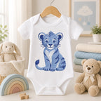 Chinoiserie Lion Embroidery Design, Blue Safari Cub Machine Embroidery File, Preppy Nursery File, 5 sizes, Digital Download - image 6