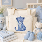 Chinoiserie Lion Embroidery Design, Blue Safari Cub Machine Embroidery File, Preppy Nursery File, 5 sizes, Digital Download - image 7