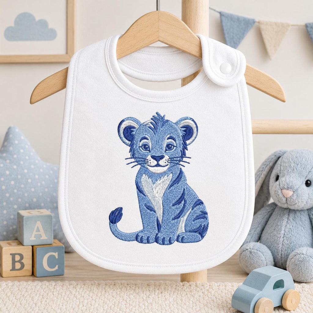 Chinoiserie Lion Embroidery Design, Blue Safari Cub Machine Embroidery File, Preppy Nursery File, 5 sizes, Digital Download - image 5