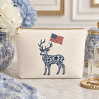 Chinoiserie Deer Embroidery Design with USA Flag, Patriotic Stag Machine Embroidery, 4th of July Woodland Animal, 5 sizes, Digital Download - image 7