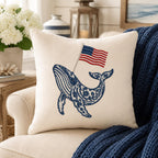 Chinoiserie Whale Embroidery Design with USA Flag, Patriotic Nautical Sea Life Machine Embroidery, 4th of July, 5 sizes, Digital Download - image 5