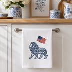 Chinoiserie Lion Embroidery Design with USA Flag, Patriotic Safari Animal Machine Embroidery File, 4th of July, 5 sizes, Digital Download - image 5