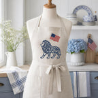 Chinoiserie Lion Embroidery Design with USA Flag, Patriotic Safari Animal Machine Embroidery File, 4th of July, 5 sizes, Digital Download - image 6