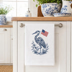 Chinoiserie Heron Embroidery Design with USA Flag, Patriotic Coastal Bird, 4th of July Machine Embroidery File, 5 sizes, Digital Download - image 5