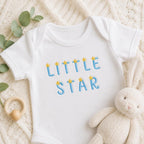 Star Monogram Alphabet Embroidery Design, Blue Initial Letters A-Z, Baby Name Machine Embroidery Font, 5 sizes, Digital Download - image 3