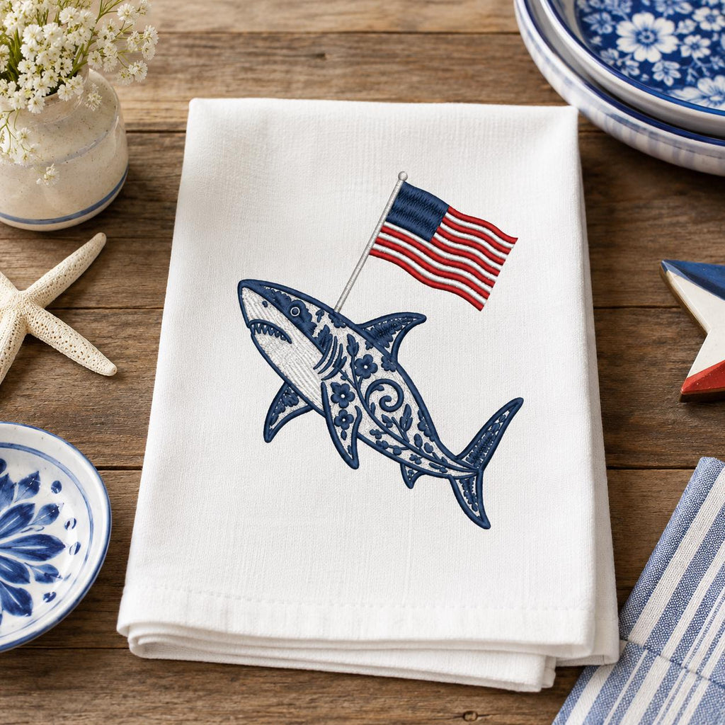 Chinoiserie Patriotic Animal Embroidery Bundle, Crab Lion Shark Pelican Heron USA Flag Machine File, 5 Sizes, Digital Instant Download - image 8