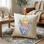 Chick Chinoiserie Vase Embroidery Design, Easter Baby Chick Machine File, 5 Sizes, Digital Download - image 5