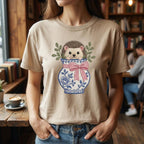 Hedgehog Chinoiserie Vase Embroidery Design, Cute Woodland Machine File, 5 Sizes, Digital Download - image 3