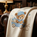Teddy Bear Wagon Embroidery Design, Cute Baby Boy Bear Cart Machine Embroidery File, Nursery Pattern, 5 sizes, Digital Download - image 7