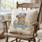 Teddy Bear Wagon Embroidery Design, Cute Baby Boy Bear Cart Machine Embroidery File, Nursery Pattern, 5 sizes, Digital Download - image 5