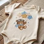 Teddy Bear Balloon Embroidery Design, Star Balloon Baby Boy Machine Embroidery File, Nursery Pattern, 5 sizes, Digital Download - image 4