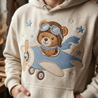 Aviator Teddy Bear Airplane Embroidery Design, Baby Boy Pilot Machine Embroidery File, Nursery Pattern, 5 sizes, Digital Download - image 3