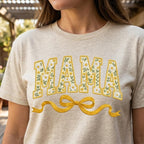 Daisy Mama Embroidery Design, Yellow Floral Mom Bow Machine Embroidery File, Spring Mom Pattern, 5 sizes, Digital Download - image 3