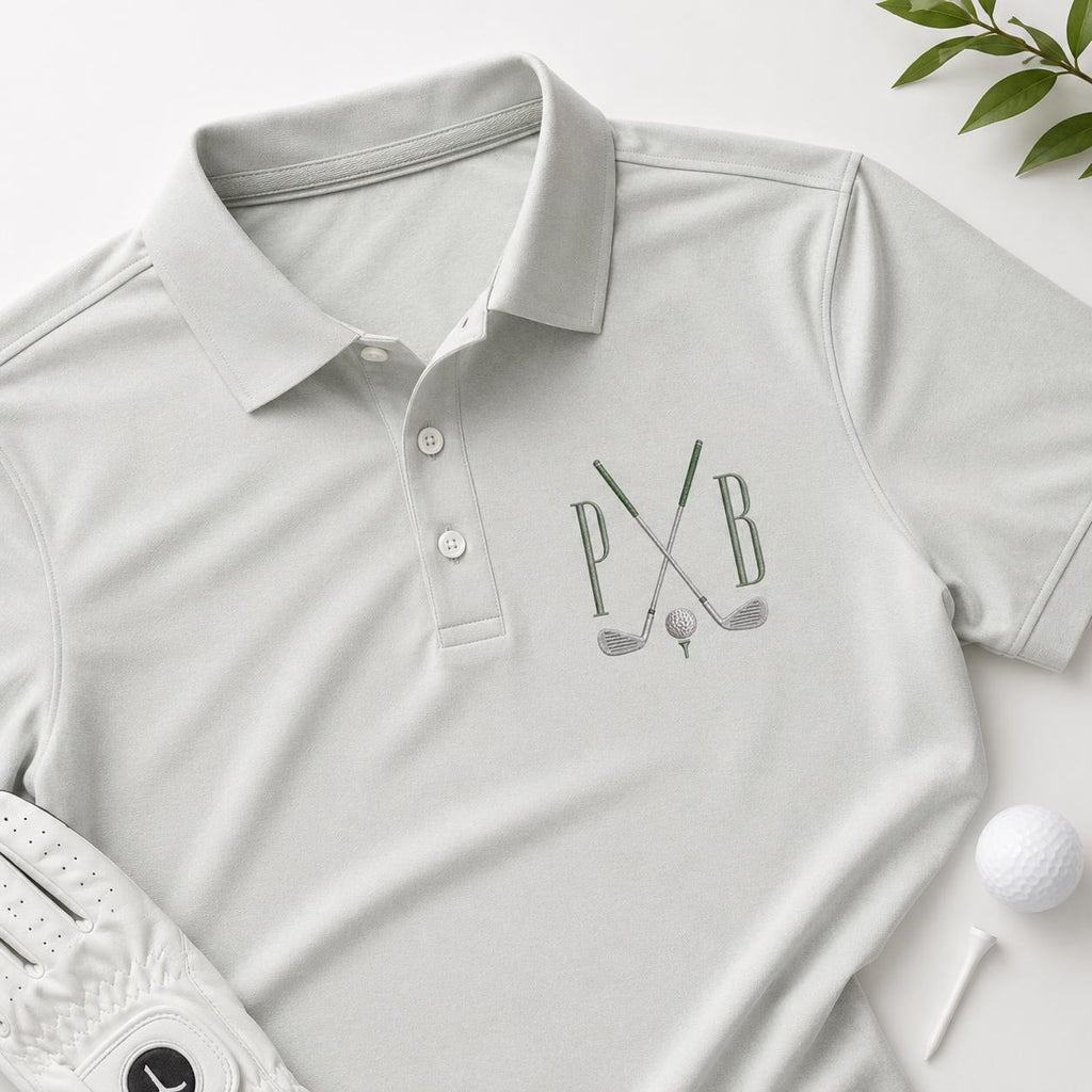 Golf Monogram Embroidery Design, Pickleball Style Initial Machine Embroidery File, Preppy Sports, 5 Sizes, Digital Instant Download - image 7