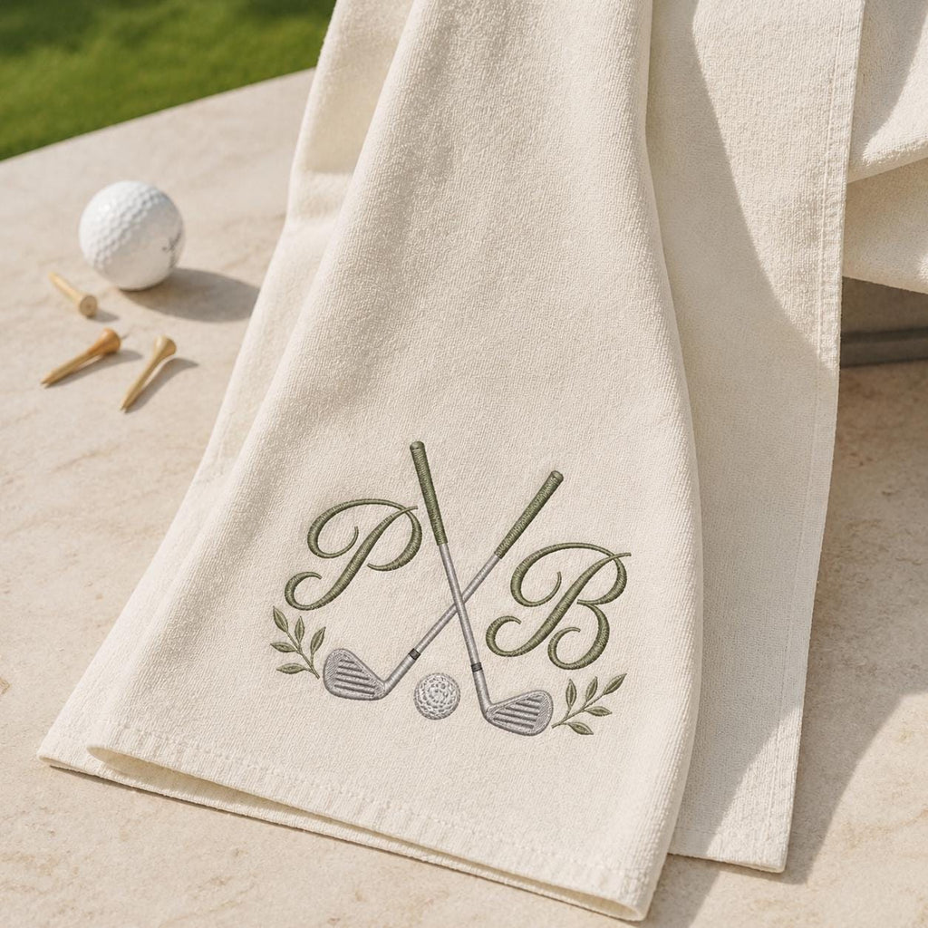 Golf Monogram Embroidery Design, Pickleball Style Initial Machine Embroidery File, Preppy Sports, 5 Sizes, Digital Instant Download - image 9