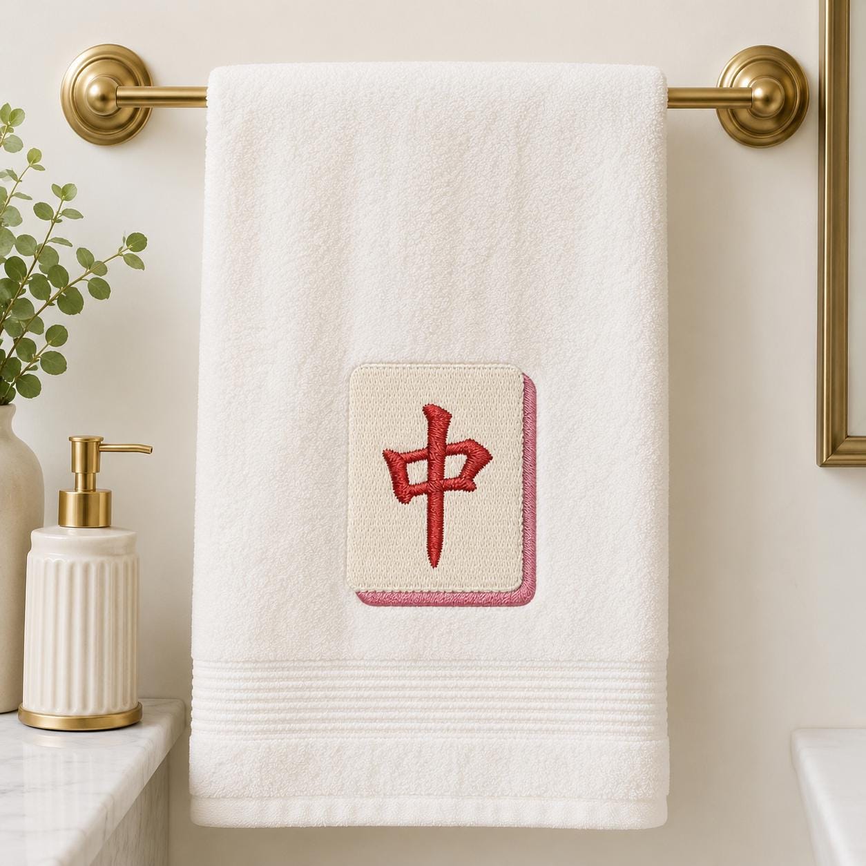 Mahjong Symbols Embroidery Design Bundle, Bam Dot Crack Tile Machine File, Cocktail Napkin Towel Stitch Design, 5 sizes, Digital Download - image 5