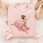 Floral Ballet Dancer Embroidery Design, Pink Ballerina Princess Dance Machine Embroidery Pattern, 5 sizes, Digital Download - image 3