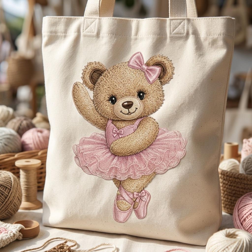 Ballerina Teddy Bear Embroidery Design, Pink Tutu Bear Machine Embroidery File, Baby Girl Nursery PES DST EXP, 5 sizes, Digital Download - image 7