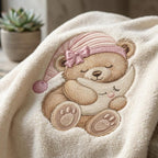 Sleeping Moon Teddy Bear Embroidery Design, Cute Bear Pajama Machine Embroidery File, Nursery PES DST EXP, 5 sizes, Digital Download - image 5