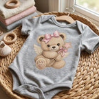 Fairy Teddy Bear Embroidery Design, Pink Bow Angel Bear Machine Embroidery File, Baby Girl PES DST EXP, 5 sizes, Digital Download - image 4