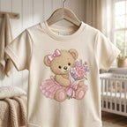 Teddy Bear Flower Bouquet Embroidery Design, Cute Pink Baby Girl Machine Embroidery File, Nursery Pattern, 5 sizes, Digital Download - image 4