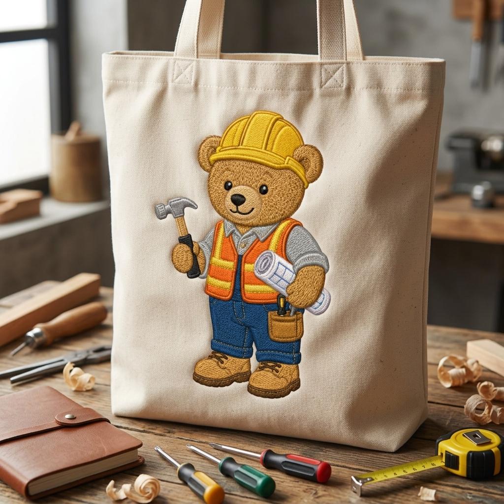 Construction Teddy Bear Embroidery Design, Builder Bear Machine File, Career Costume Nursery Pattern, 5 sizes, Digital Download - image 6