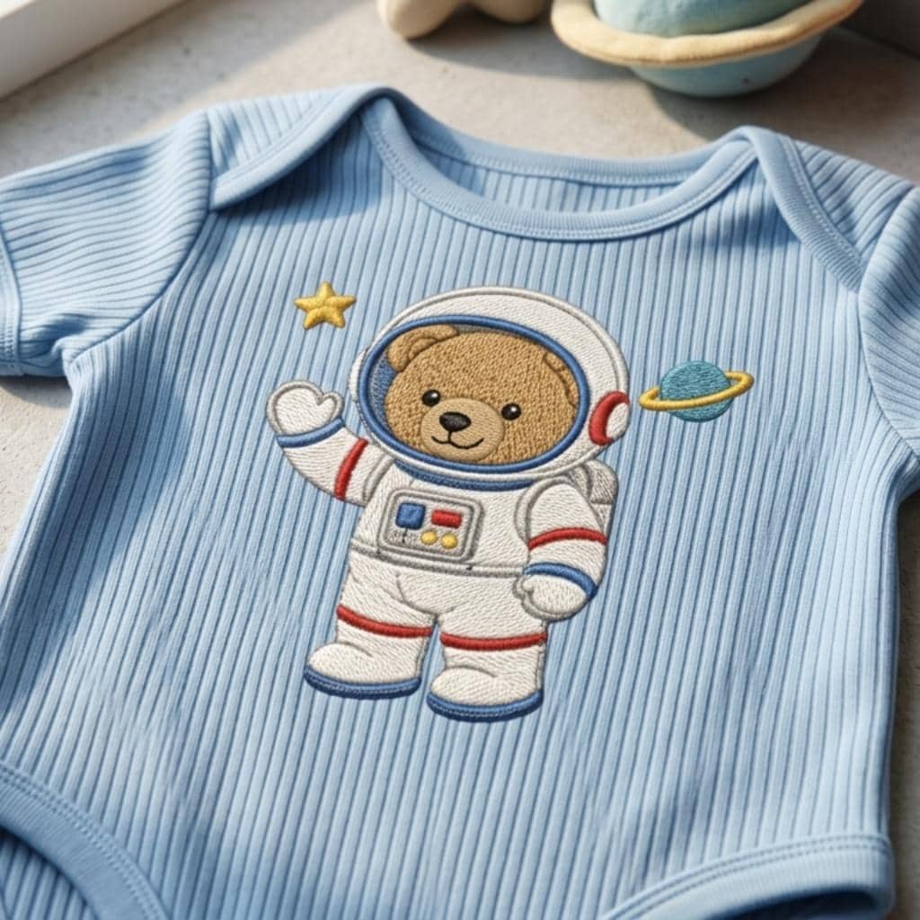 Astronaut Teddy Bear Embroidery Design, Space Bear Machine File, Nursery Baby Shower Pattern, 5 sizes, Digital Download - image 5