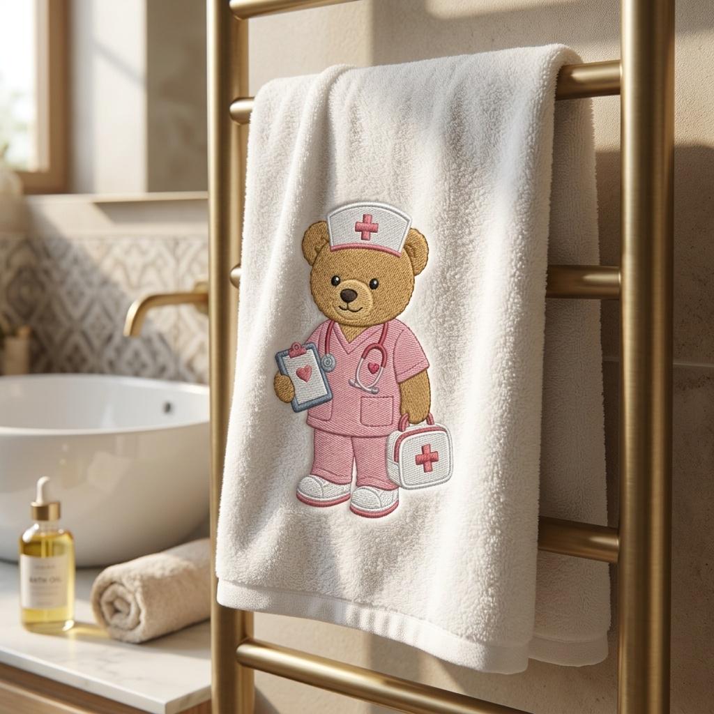 Nurse Teddy Bear Embroidery Design, Medical Bear Machine File, Healthcare Job Embroidery Pattern, 5 sizes, Digital Download - image 5