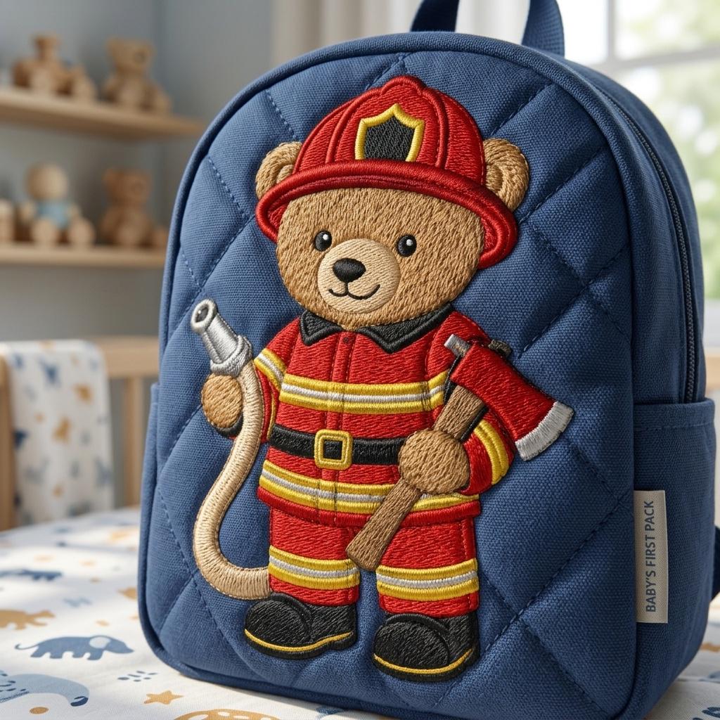 Firefighter Teddy Bear Embroidery Design, Fireman Bear Machine File, First Responder Pattern, 5 sizes, Digital Download - image 7