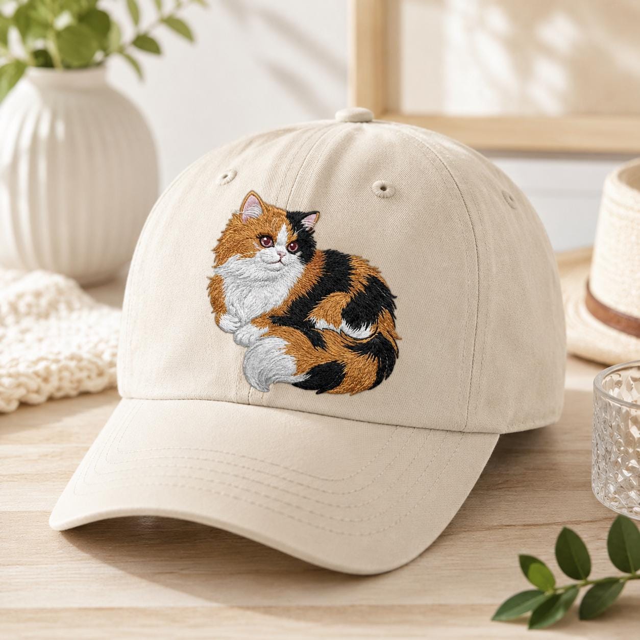 Calico Cat Embroidery Design, Realistic Long Hair Cat Machine Embroidery File, Pet Portrait Pattern, 5 sizes, Digital Download - image 6