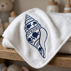 Floral Chinoiserie Conch Shell Embroidery Design, Blue White Nautical Seashell Machine File, 5 sizes, Digital Download - image 6