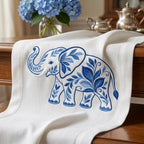Chinoiserie Elephant Embroidery File, Ornate Blue Elephant Machine Embroidery, Jungle Animal Decorative Stitch, 5 sizes, Digital Download - image 6