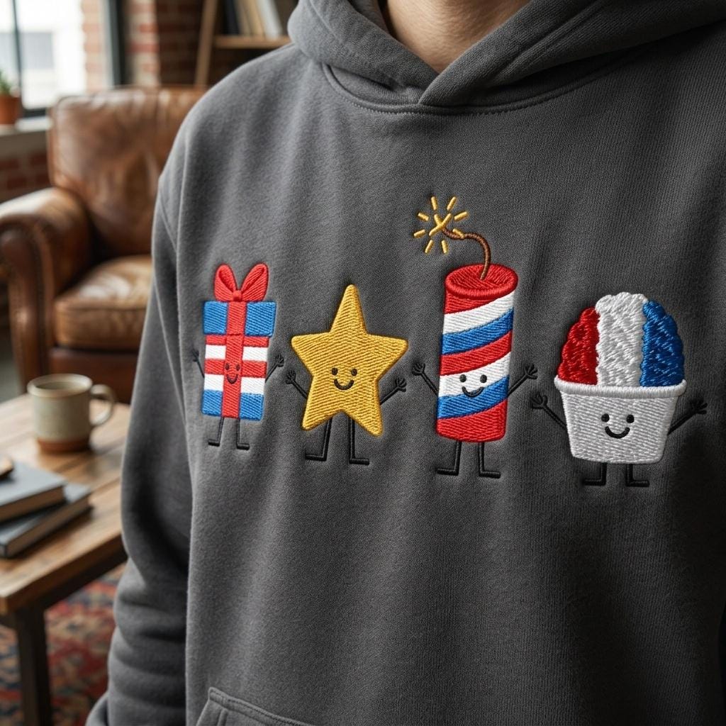 American Mini Icons Embroidery File, 4th Of July Patriotic Machine Embroidery, Independence Day USA Design, 5 sizes, Digital Download - image 3