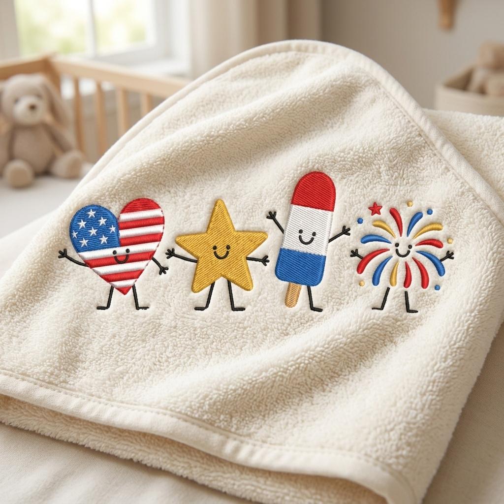 Patriotic 4th Of July Mini Icons Embroidery, USA Independence Day Machine Embroidery File, Mini Flag Embroidery, 5 sizes, Digital Download - image 4